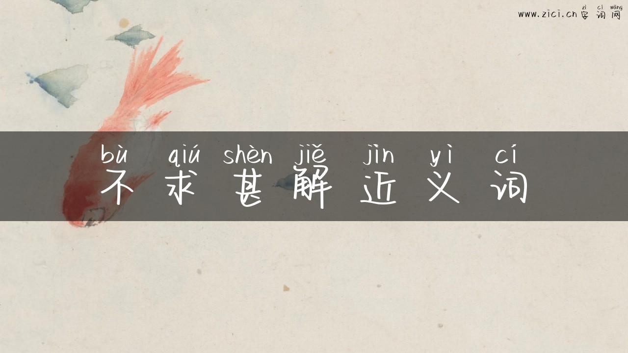 不求甚解近义词