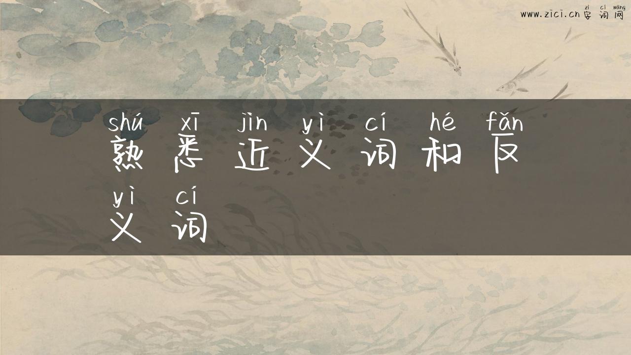 熟悉近义词和反义词
