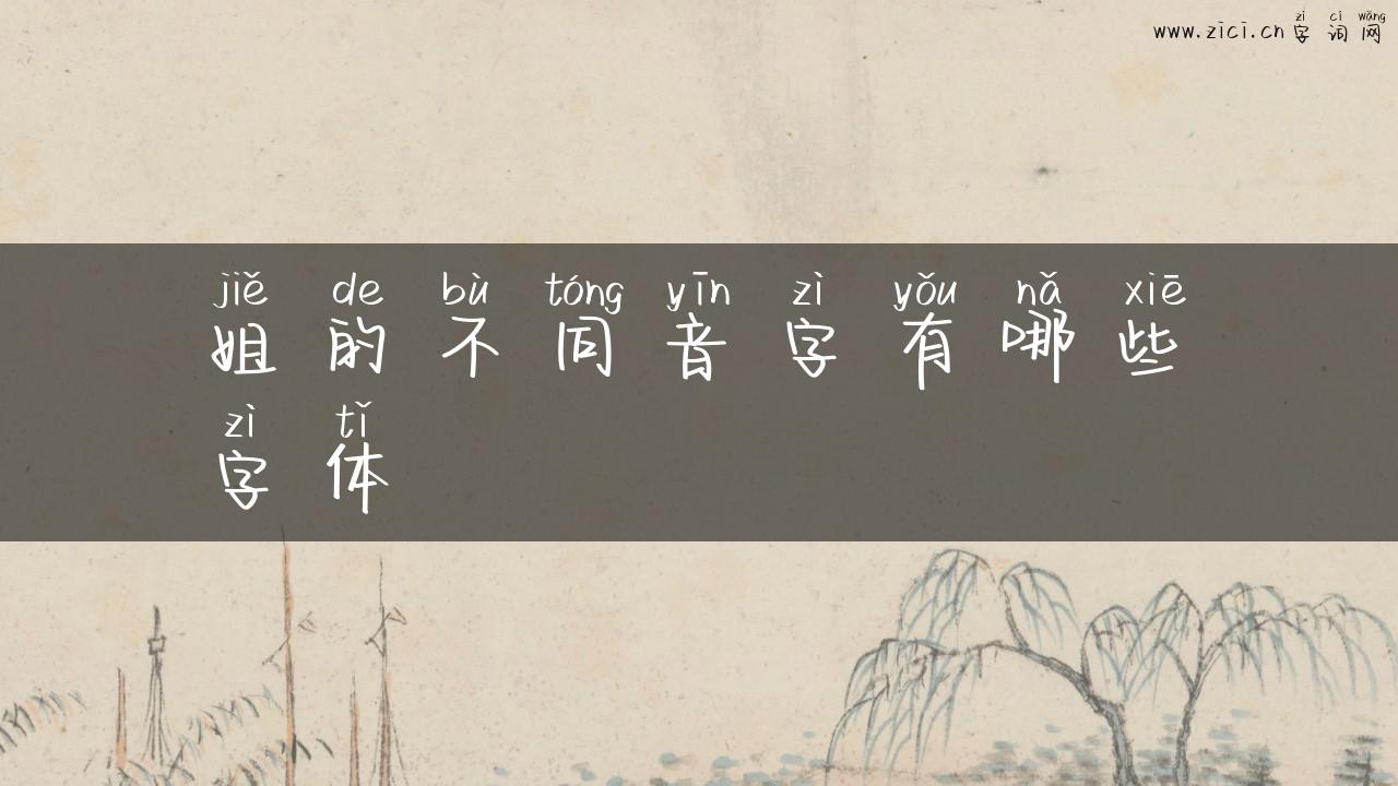 姐的不同音字有哪些字体