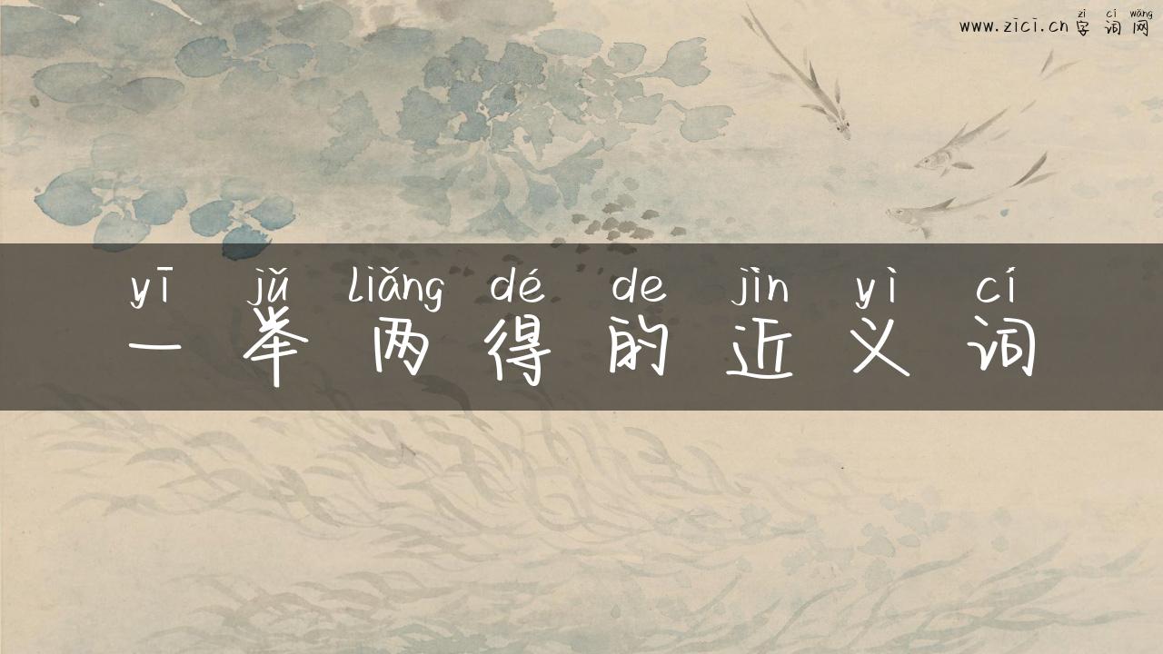 一举两得的近义词