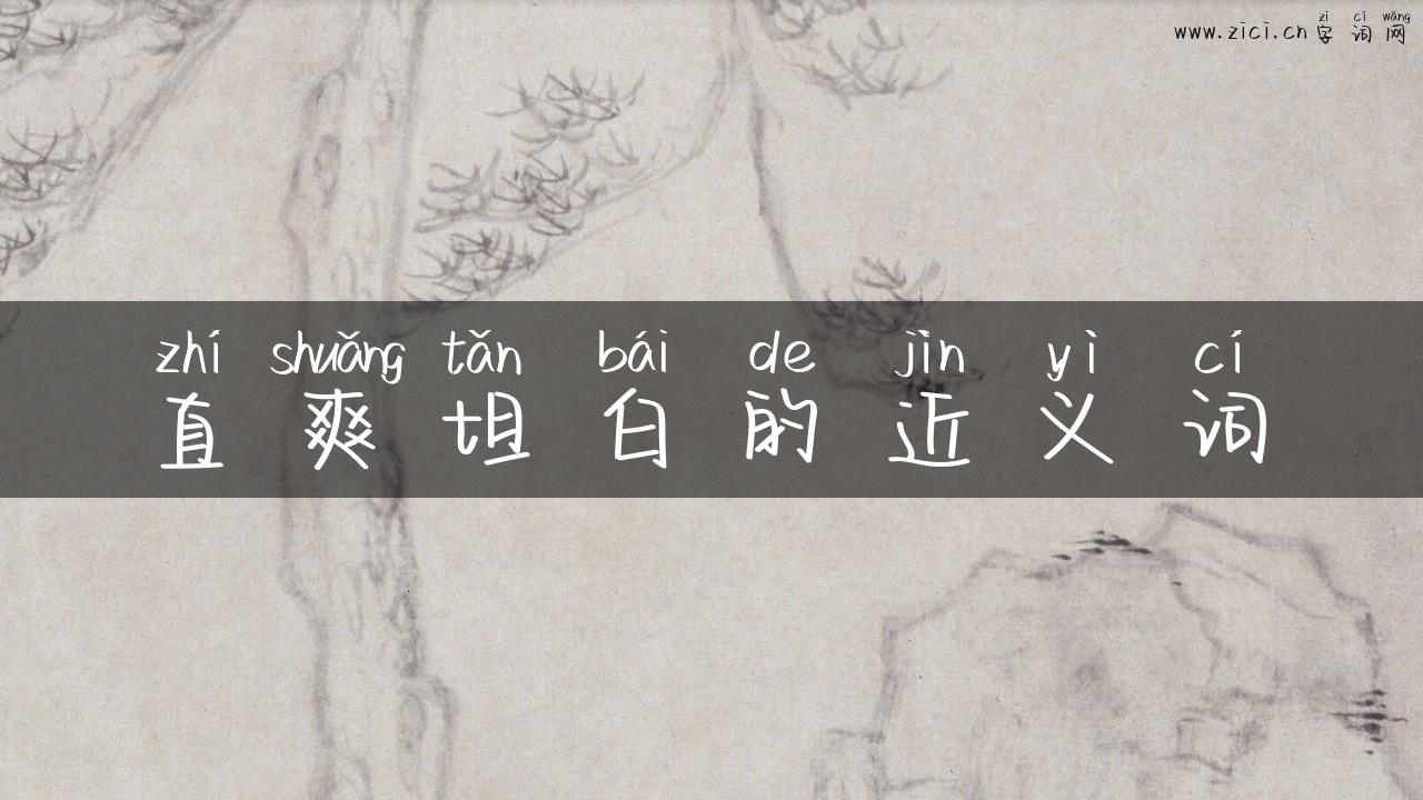直爽坦白的近义词