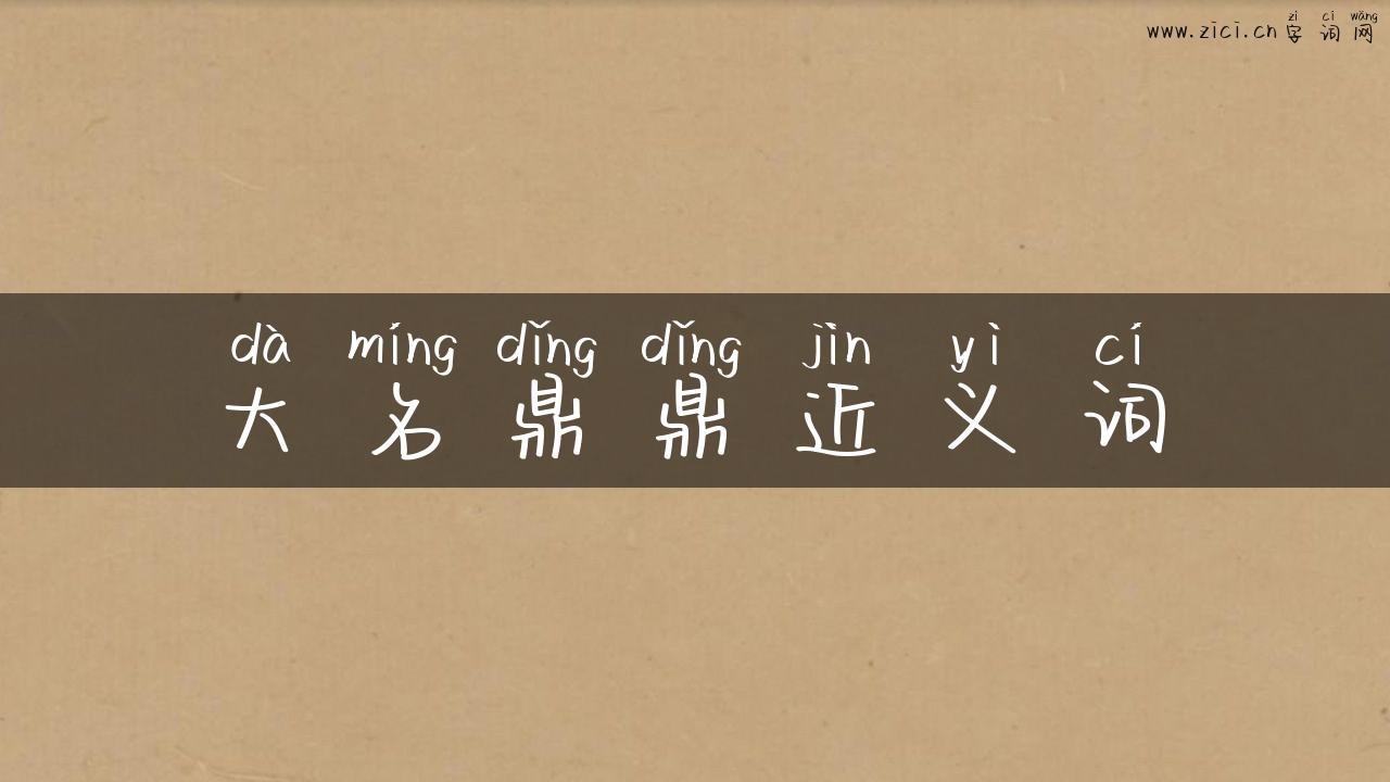 大名鼎鼎近义词