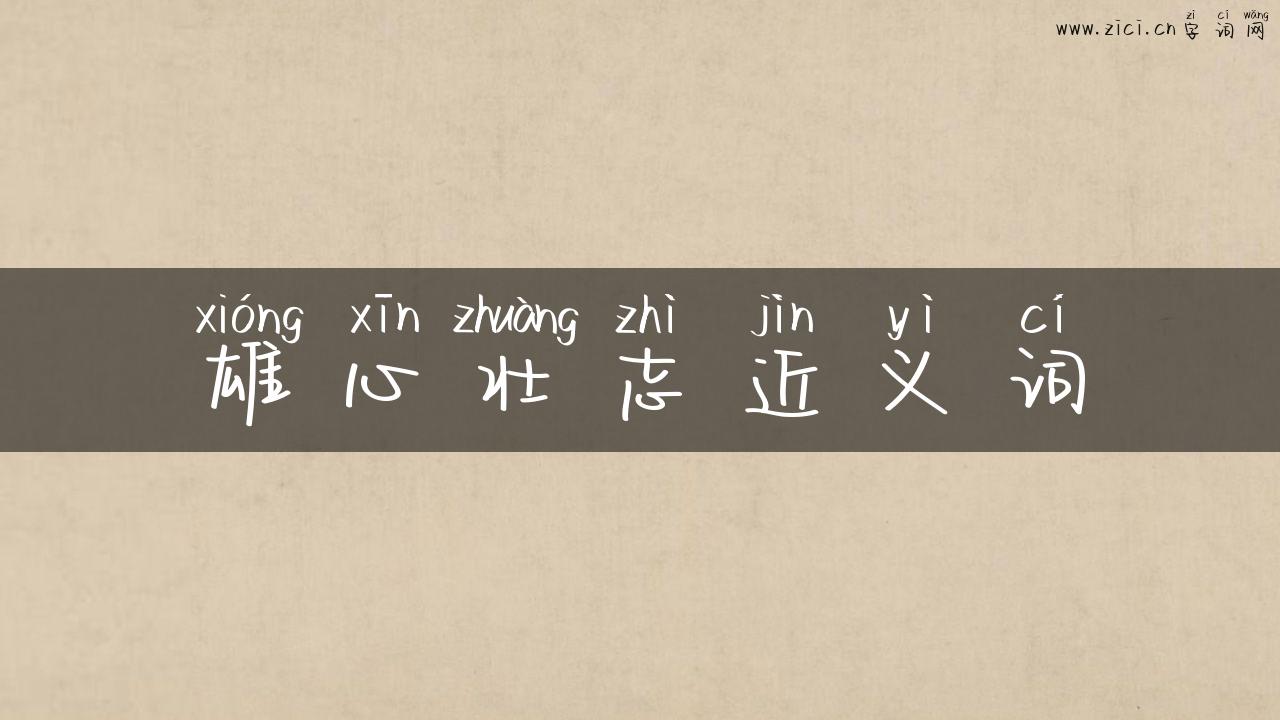 雄心壮志近义词