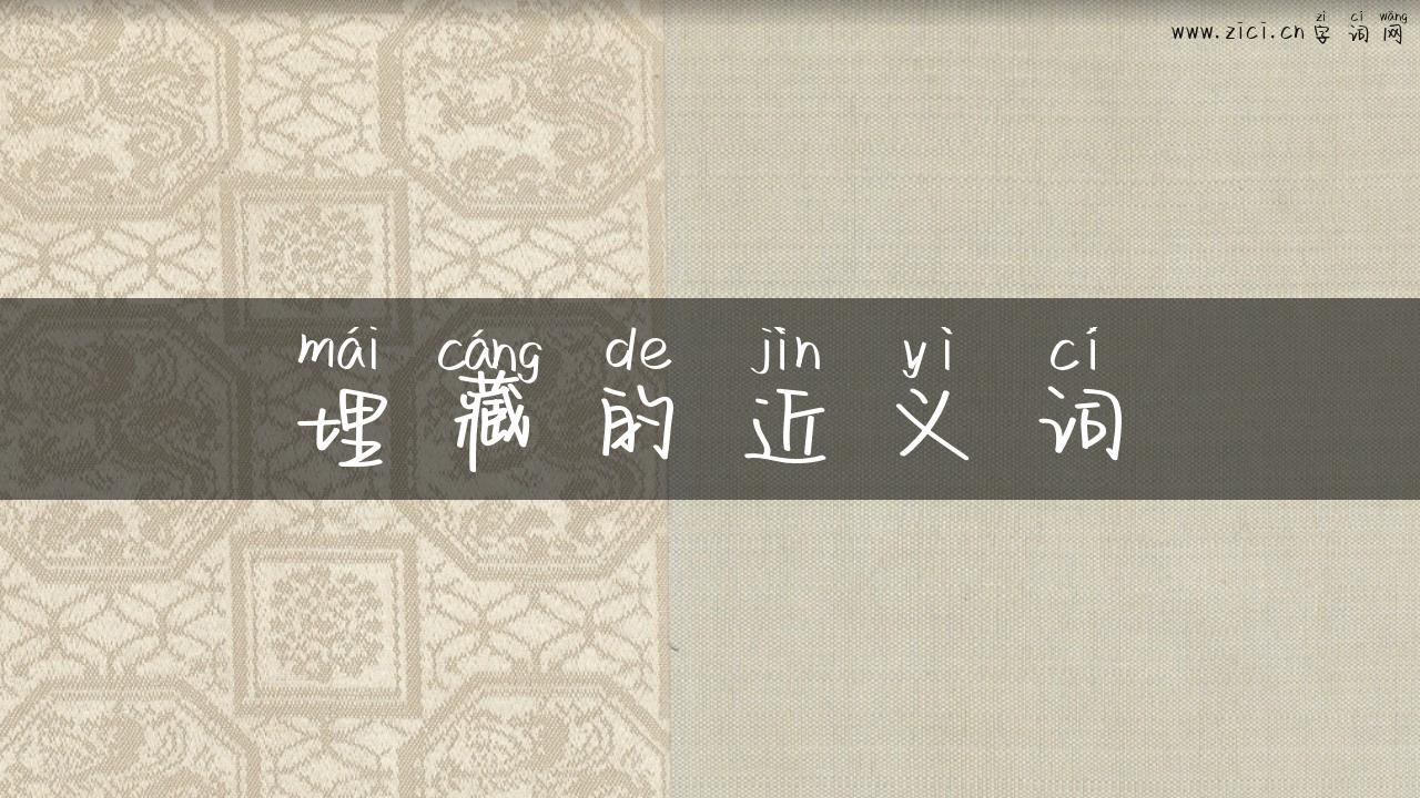 埋藏的近义词