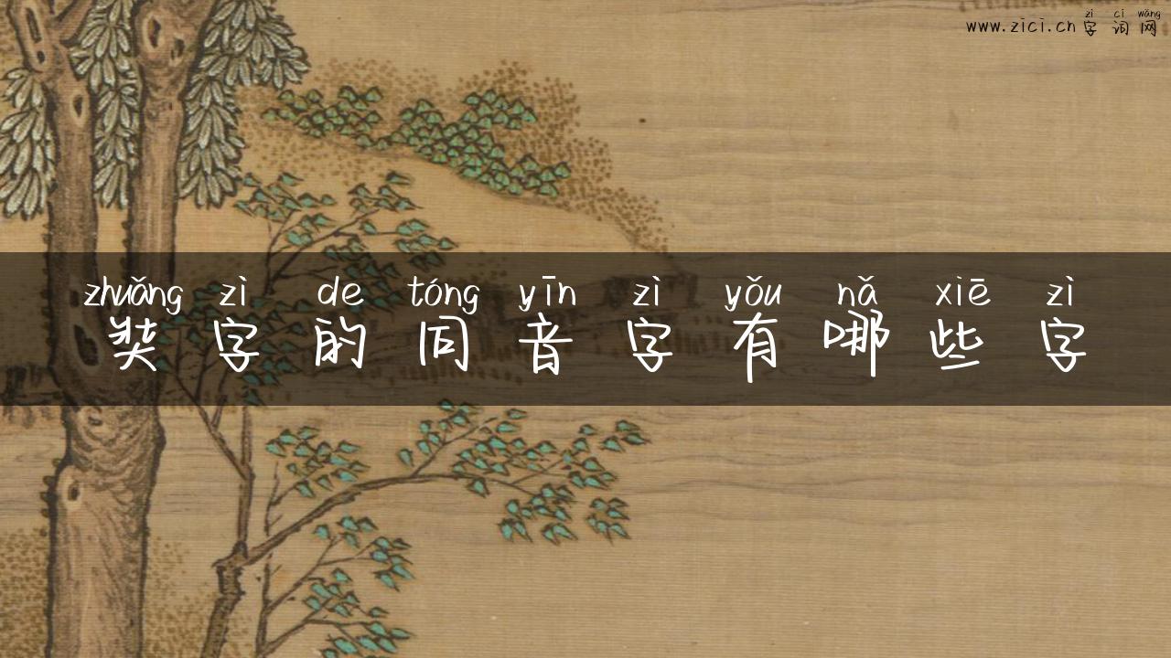 奘字的同音字有哪些字