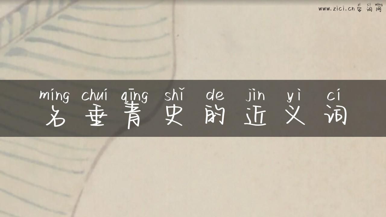 名垂青史的近义词