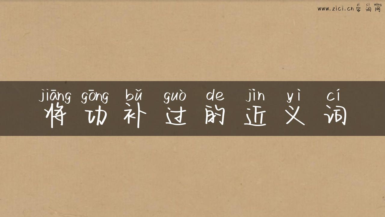 将功补过的近义词