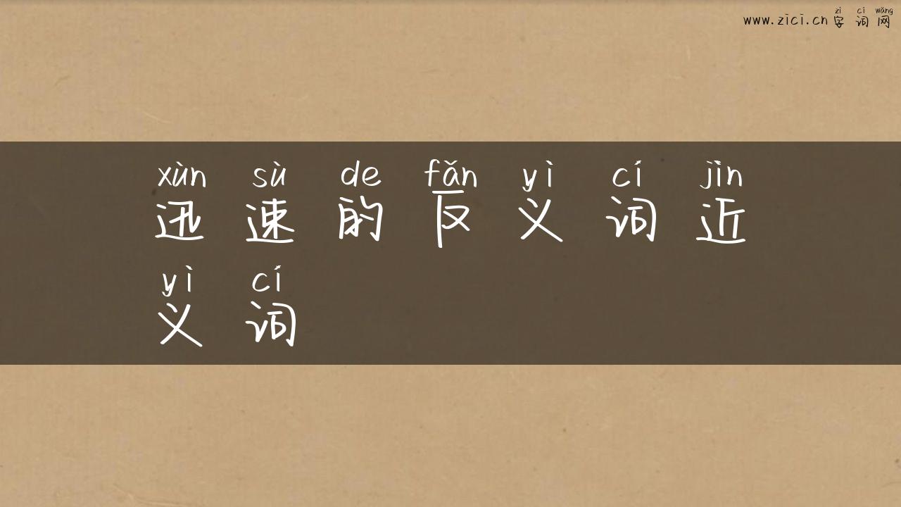 迅速的反义词近义词