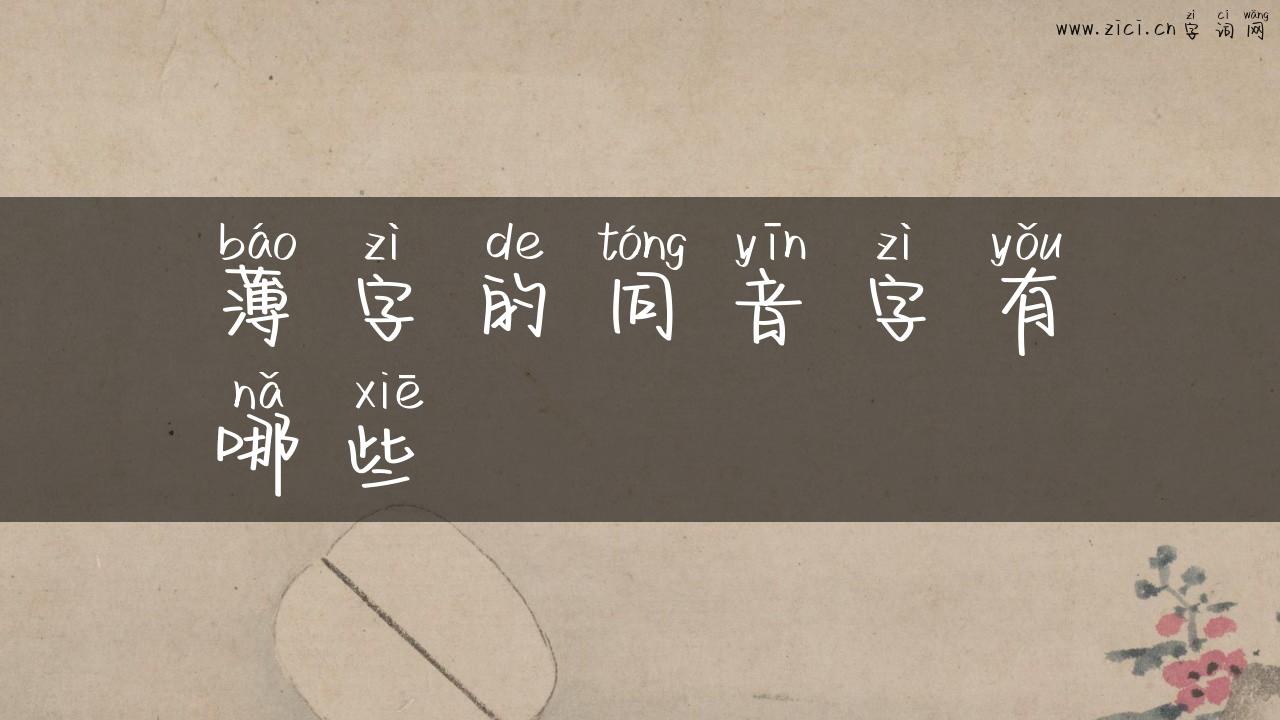 薄字的同音字有哪些