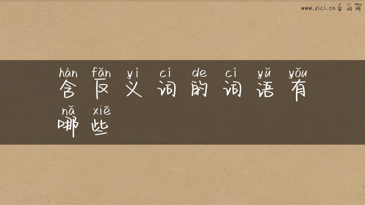 含反义词的词语有哪些