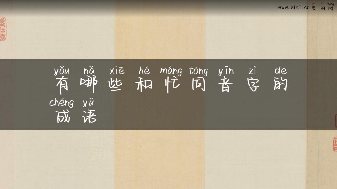有哪些和忙同音字的成语