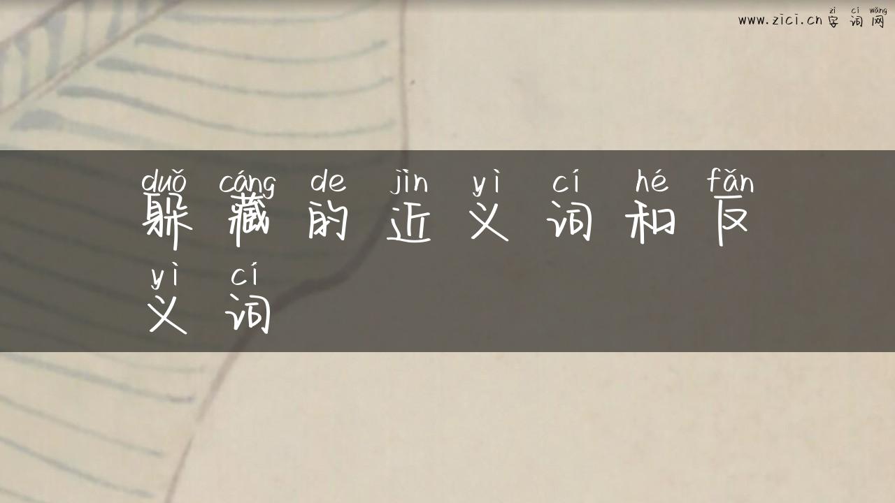 躲藏的近义词和反义词