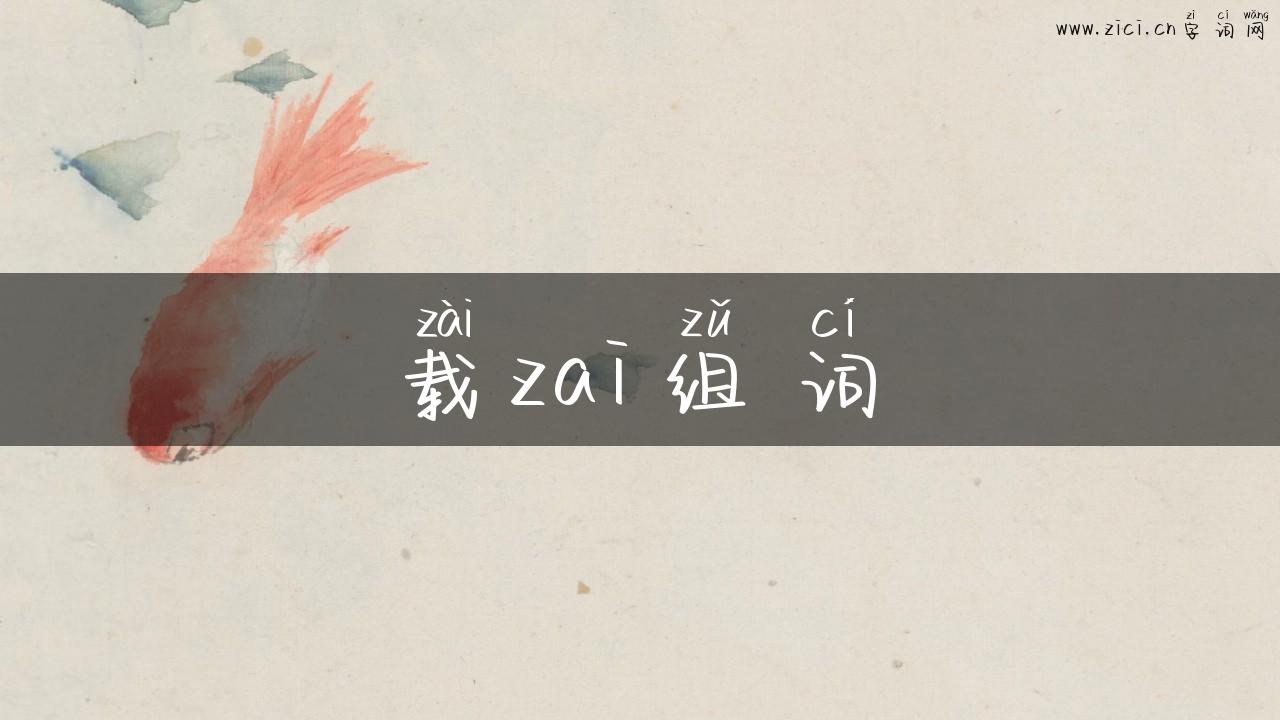 载zai组词