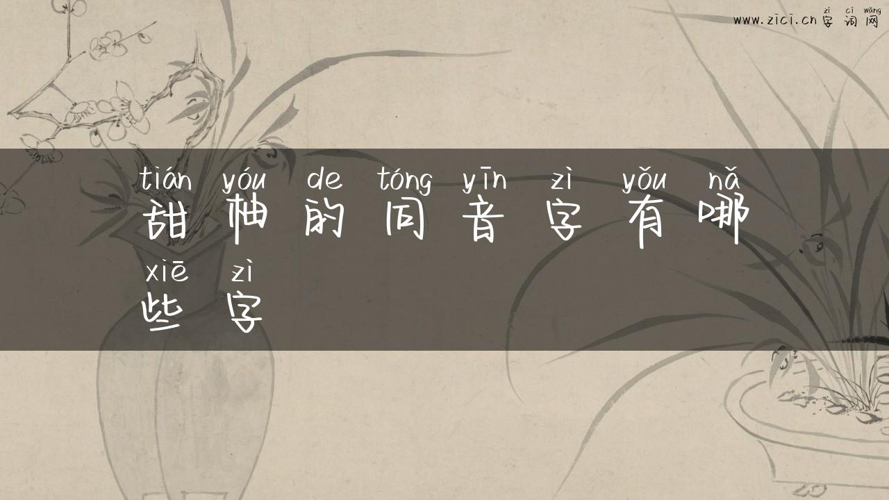 甜柚的同音字有哪些字