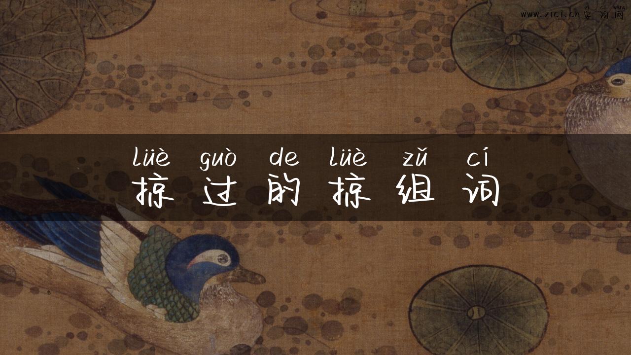 掠过的掠组词