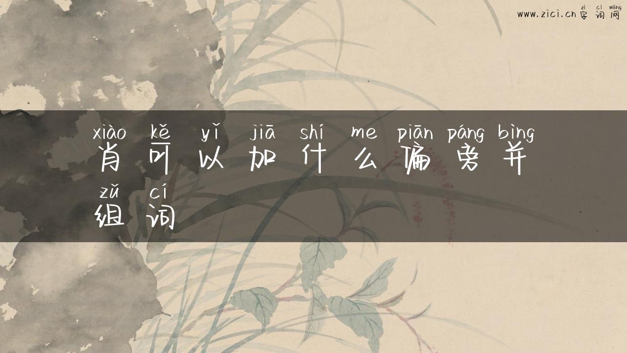 肖可以加什么偏旁并组词