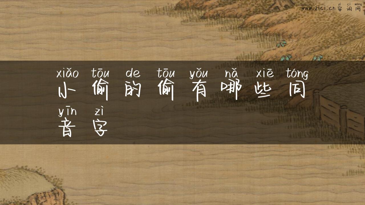小偷的偷有哪些同音字