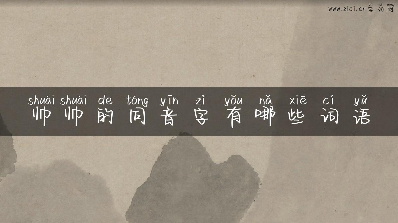 帅帅的同音字有哪些词语
