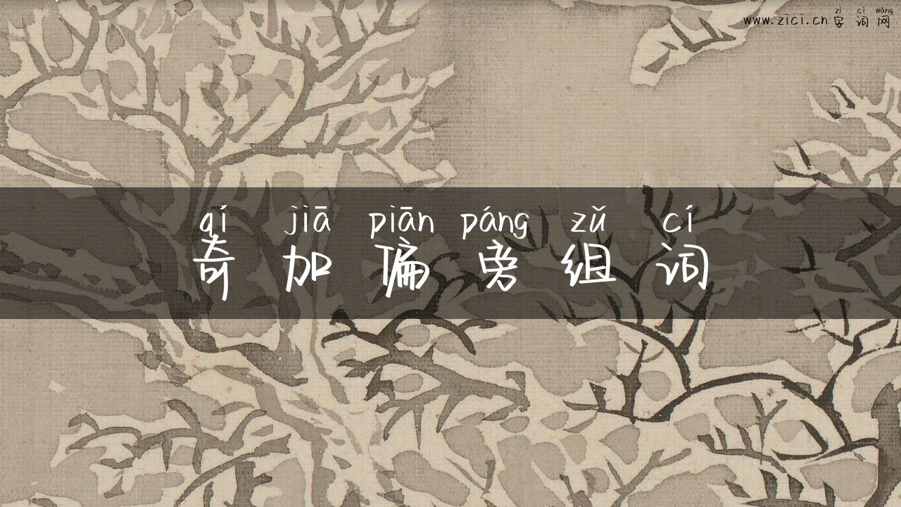 奇加偏旁组词