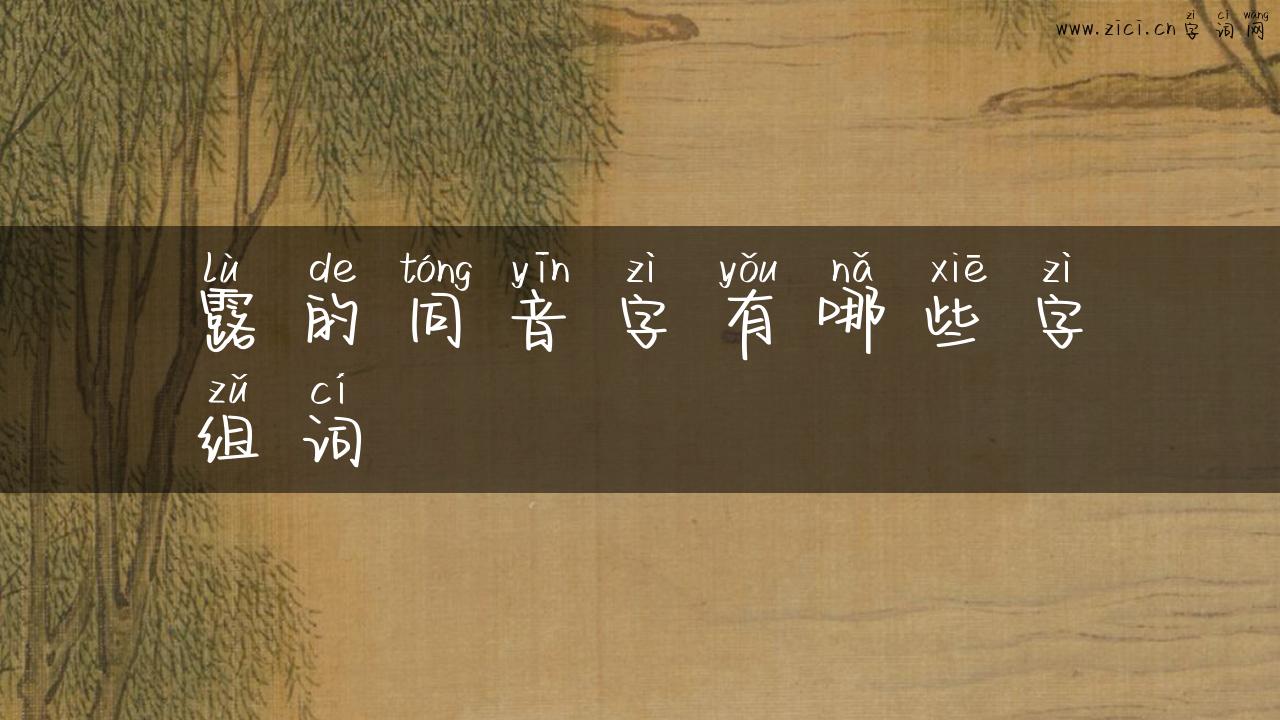 露的同音字有哪些字组词