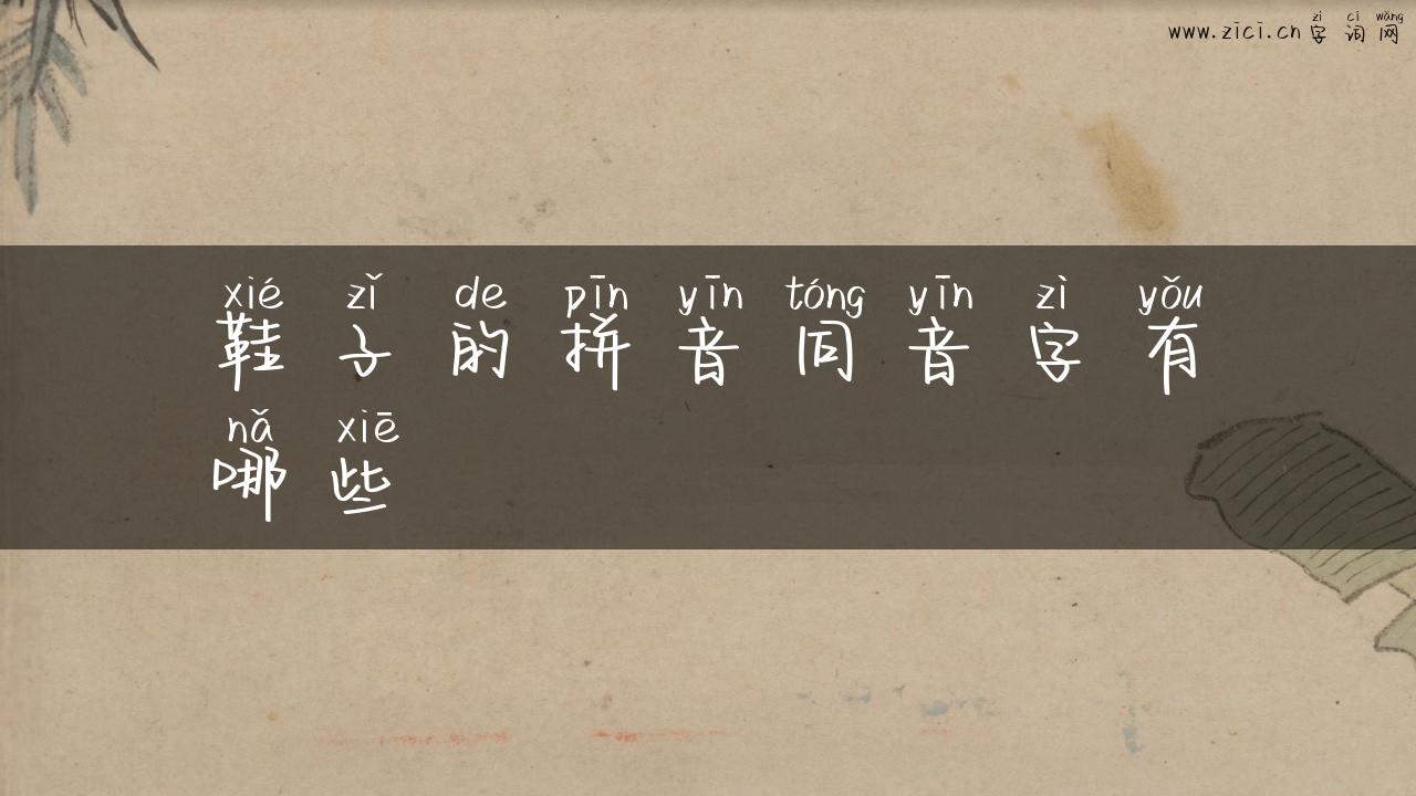 鞋子的拼音同音字有哪些