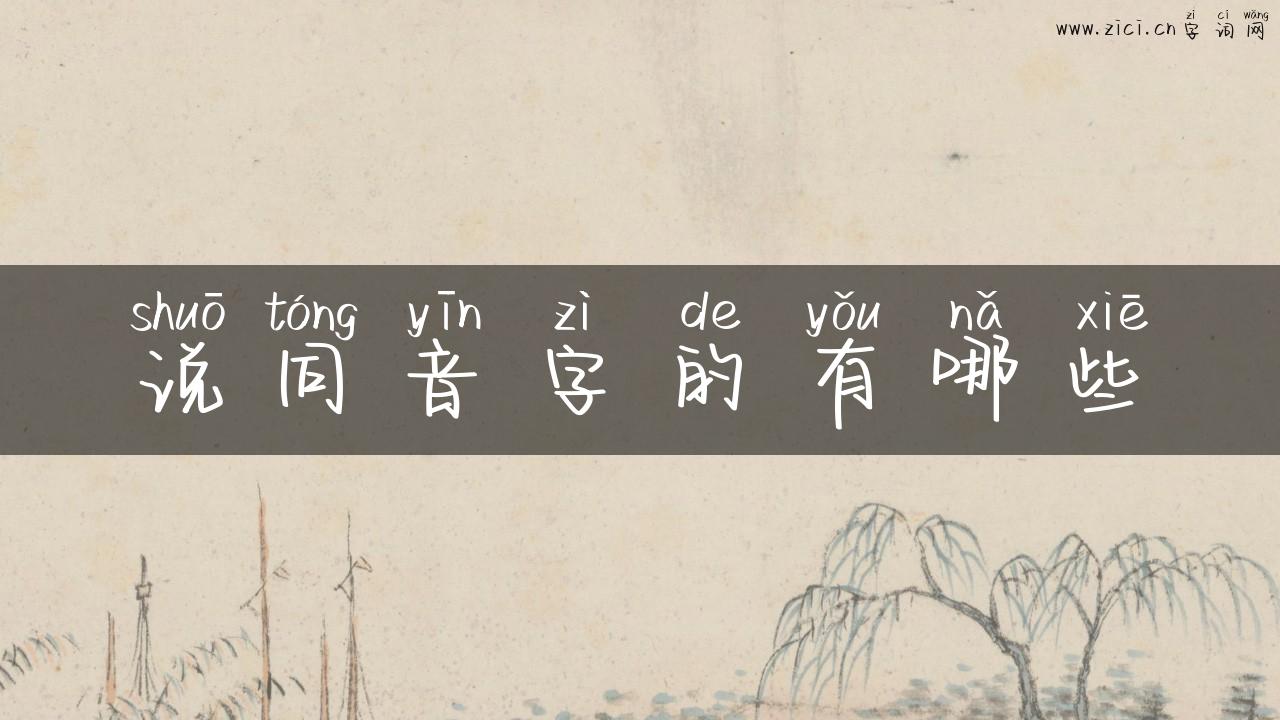 说同音字的有哪些