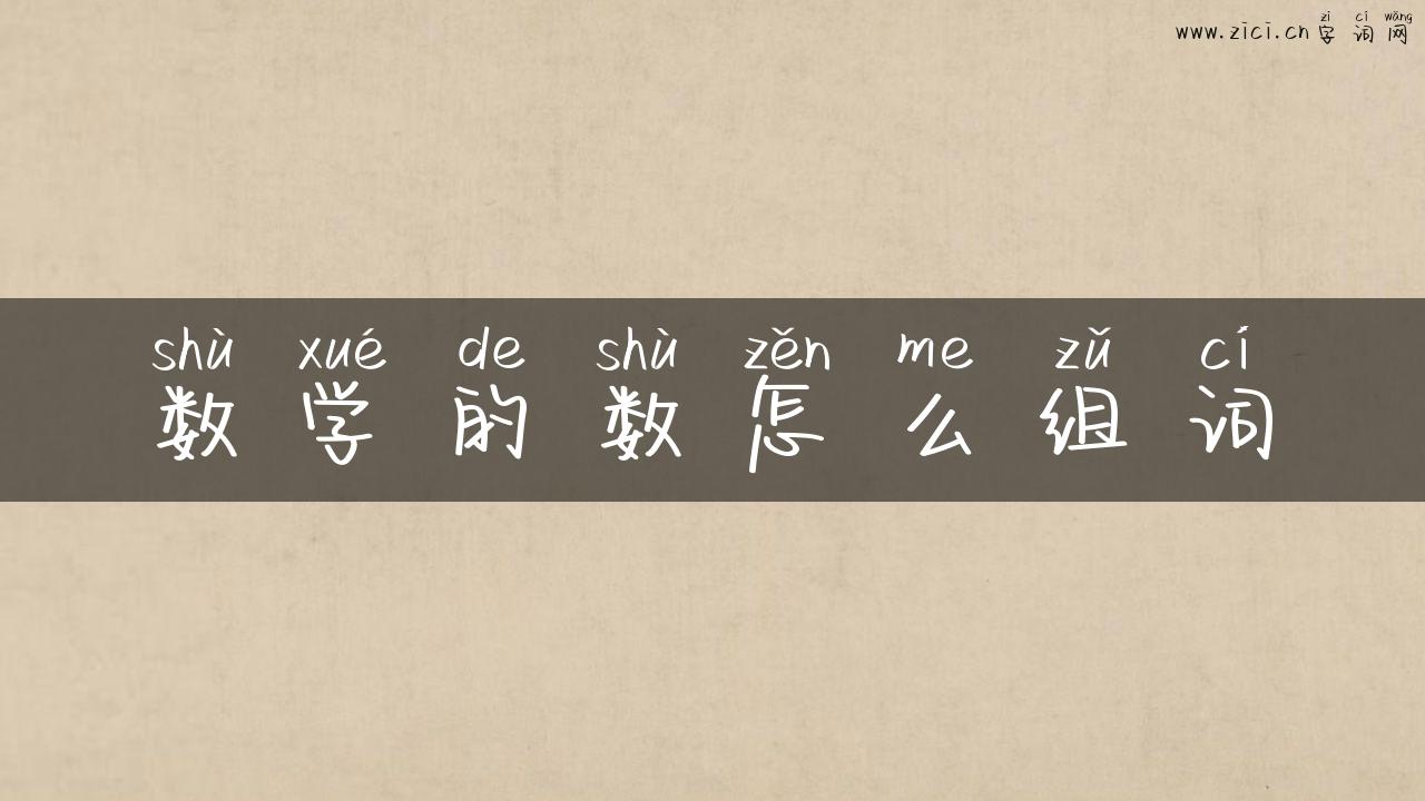 数学的数怎么组词