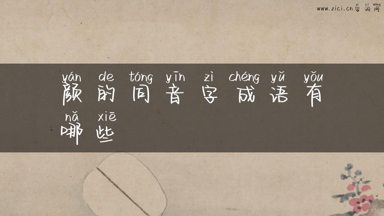颜的同音字成语有哪些