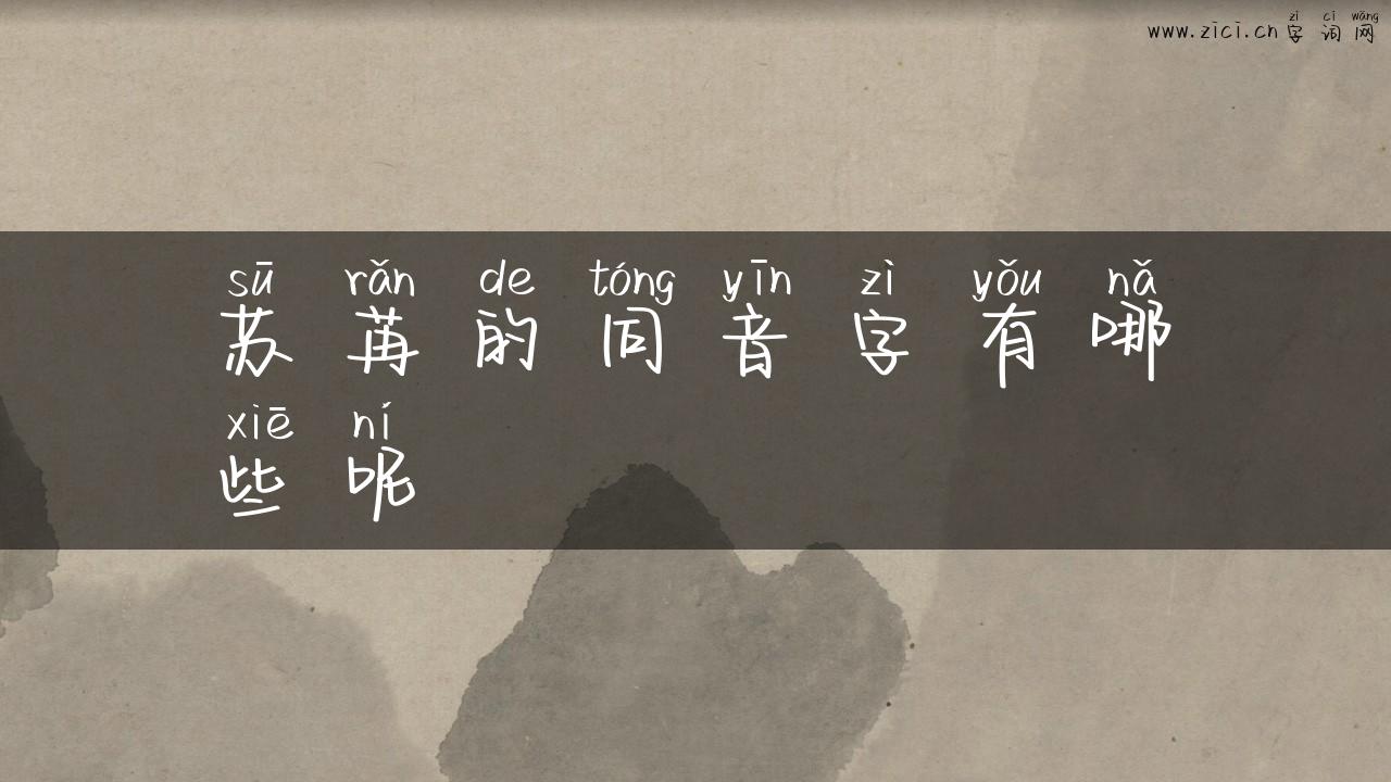 苏苒的同音字有哪些呢