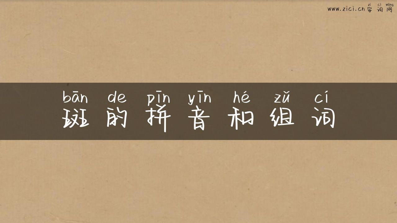 斑的拼音和组词