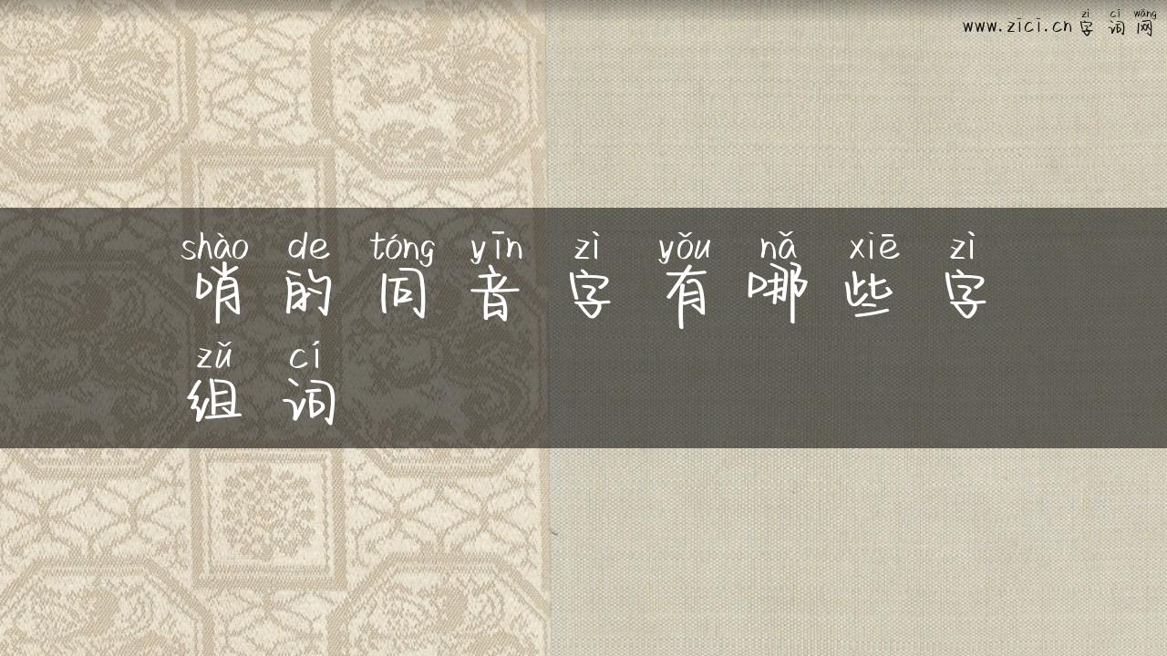 哨的同音字有哪些字组词