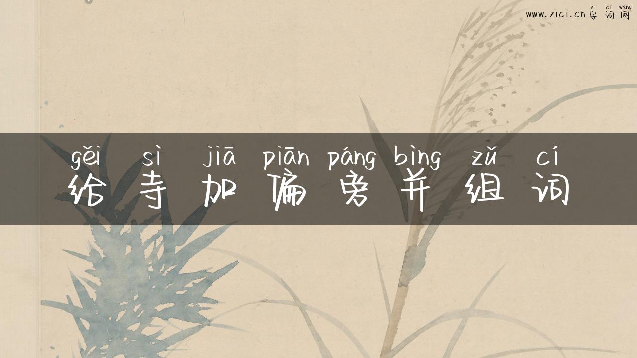 给寺加偏旁并组词