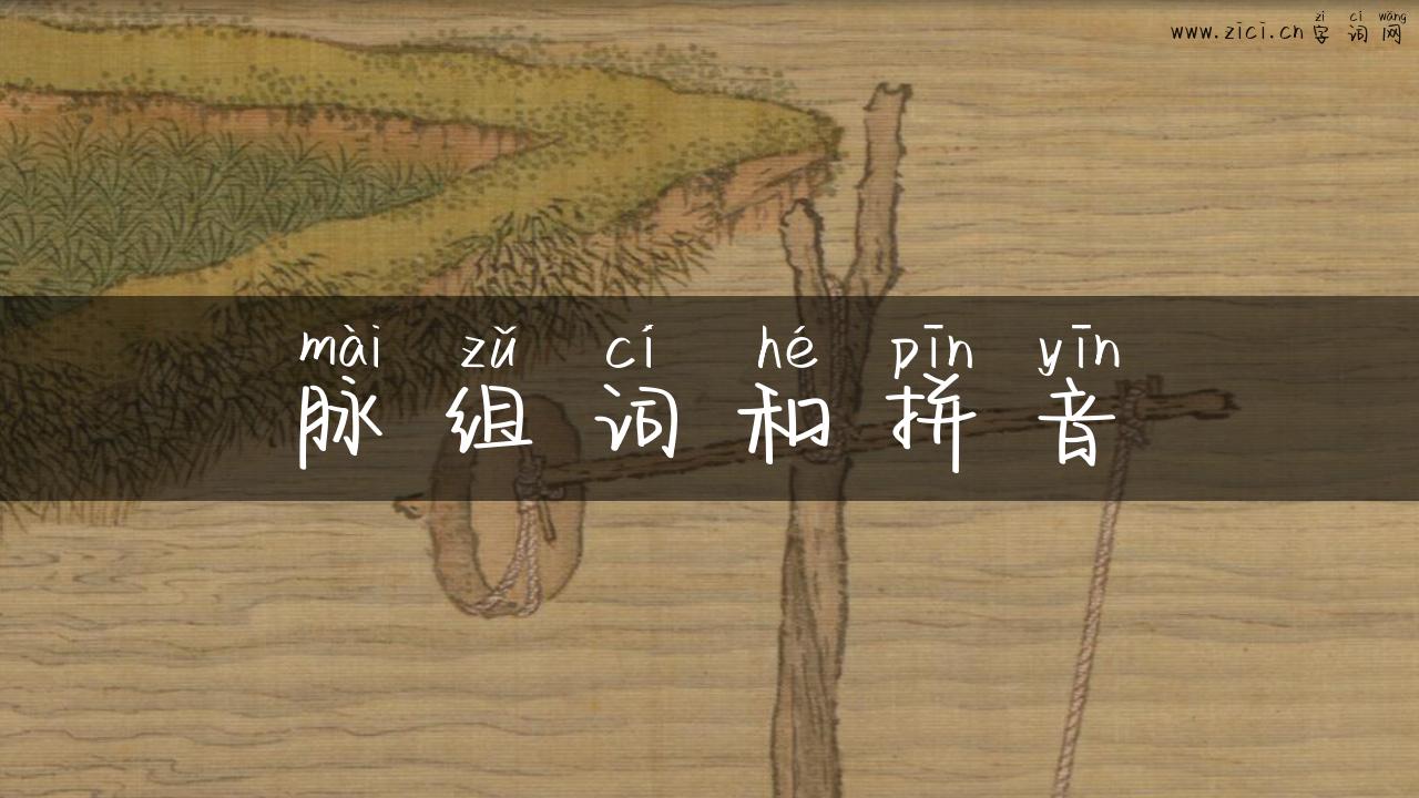 脉组词和拼音