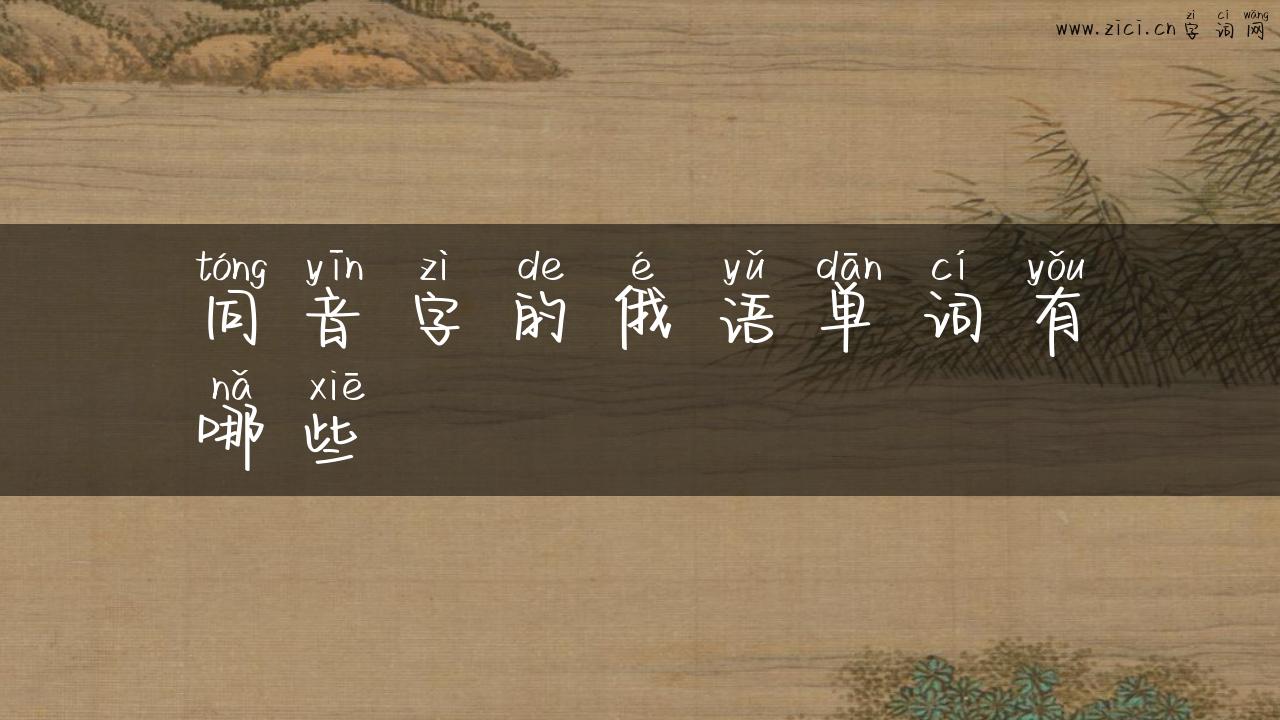 同音字的俄语单词有哪些