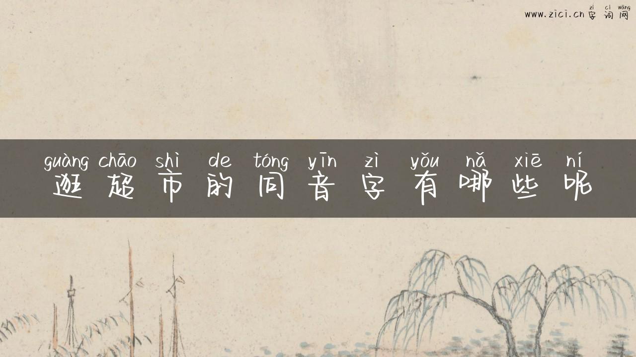 逛超市的同音字有哪些呢