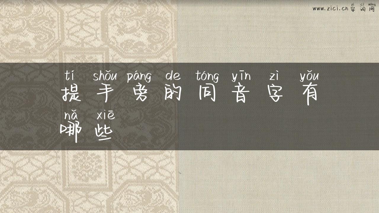 提手旁的同音字有哪些