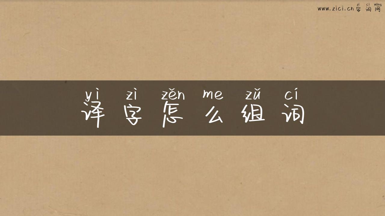译字怎么组词