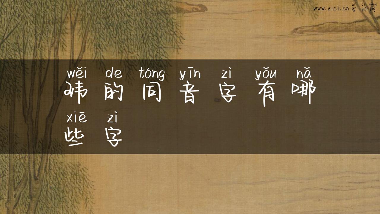 玮的同音字有哪些字