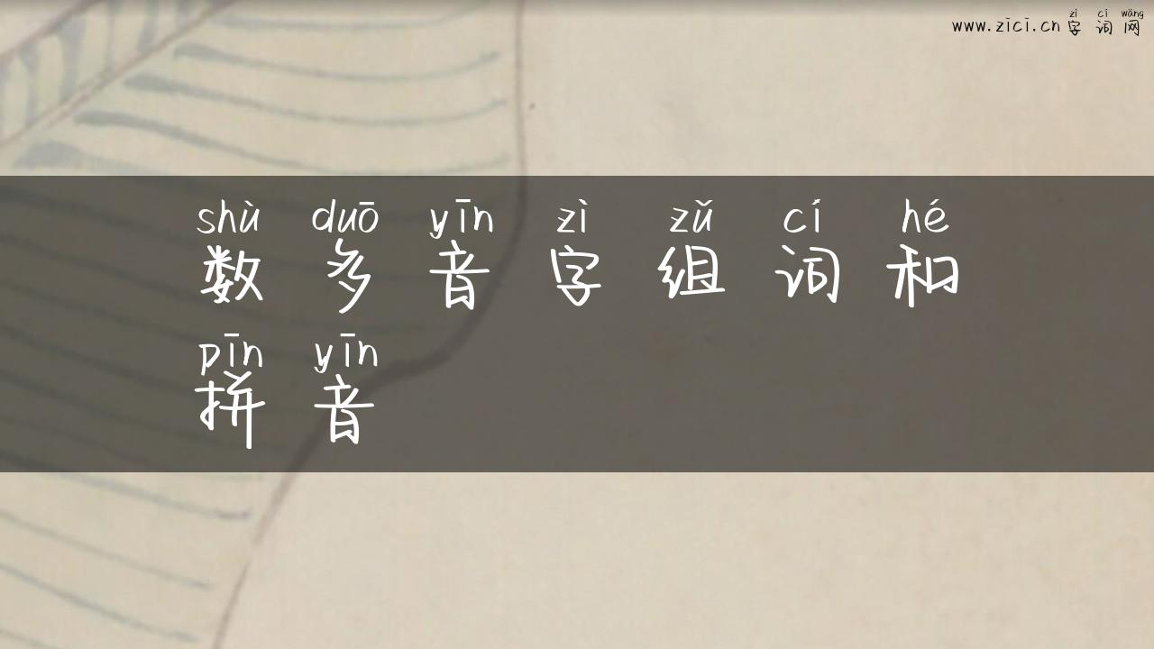 数多音字组词和拼音