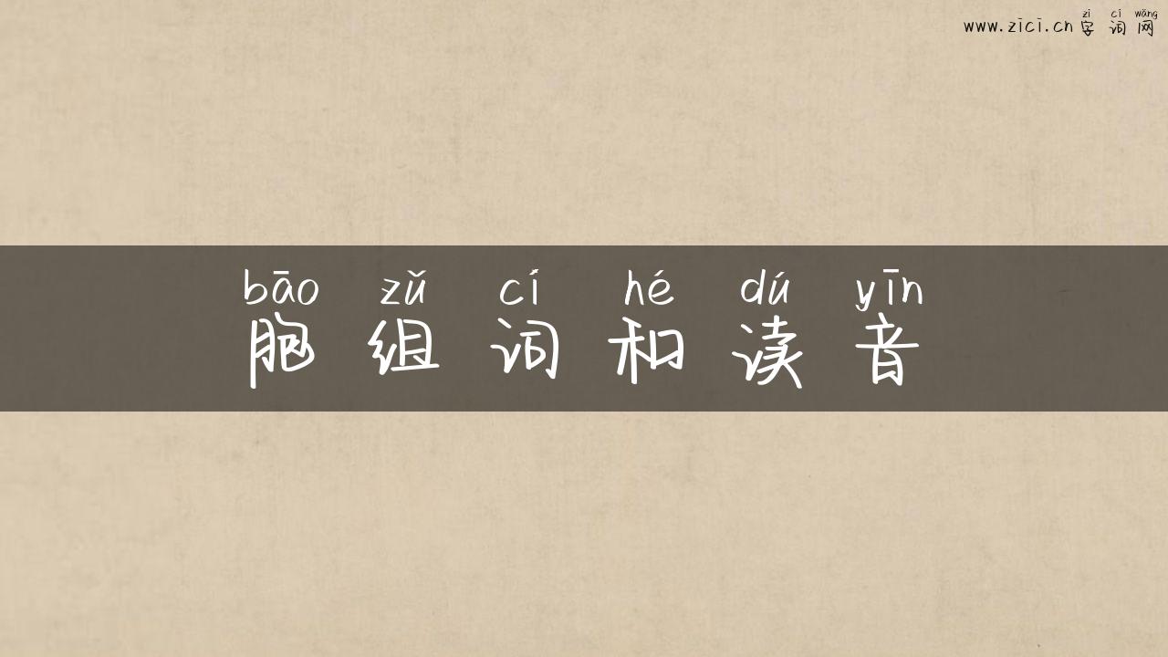 胞组词和读音