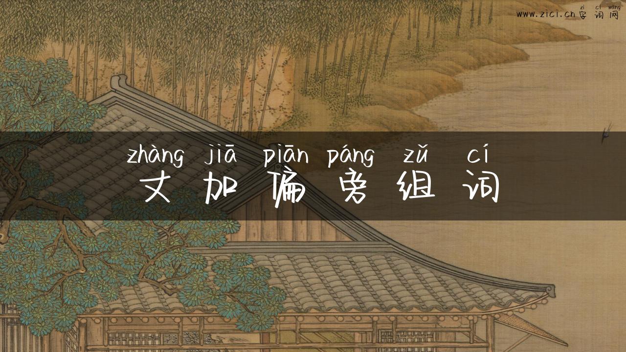丈加偏旁组词