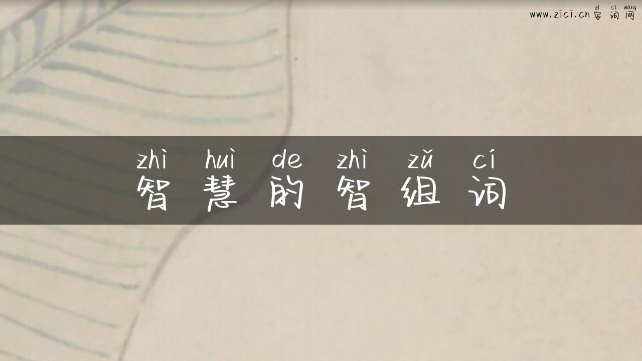 智慧的智组词