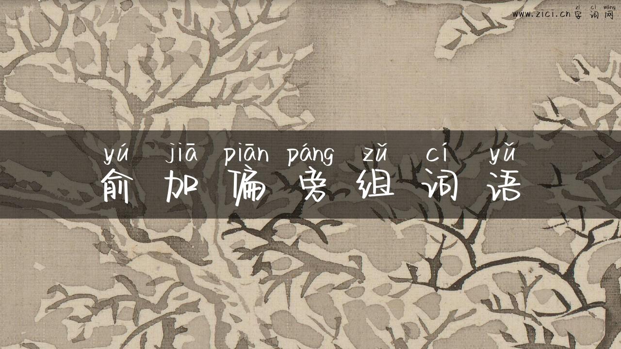俞加偏旁组词语