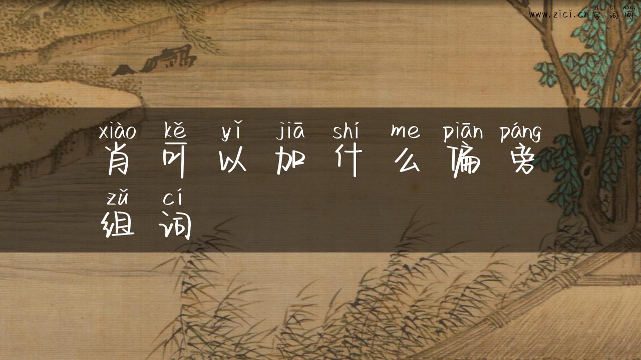 肖可以加什么偏旁组词