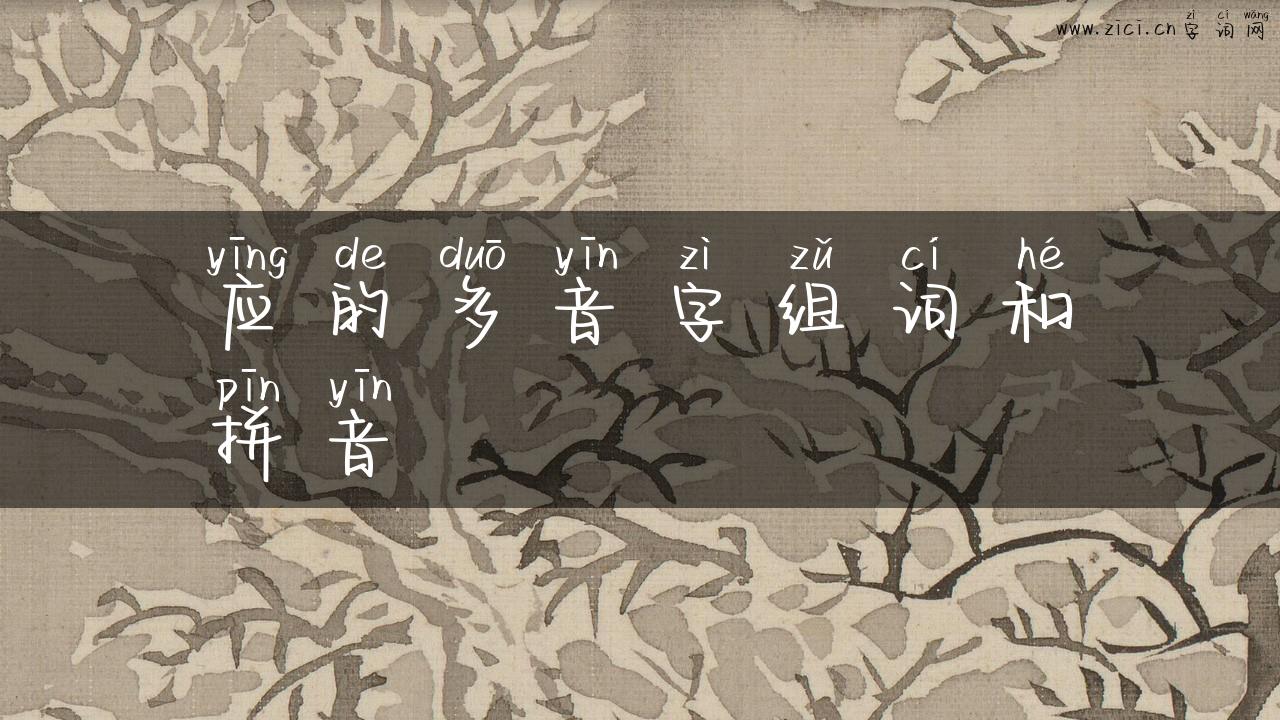 应的多音字组词和拼音