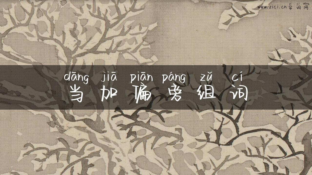 当加偏旁组词