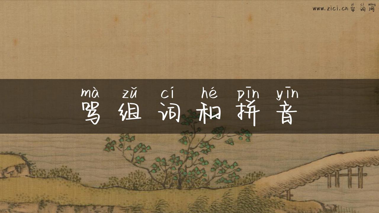 骂组词和拼音