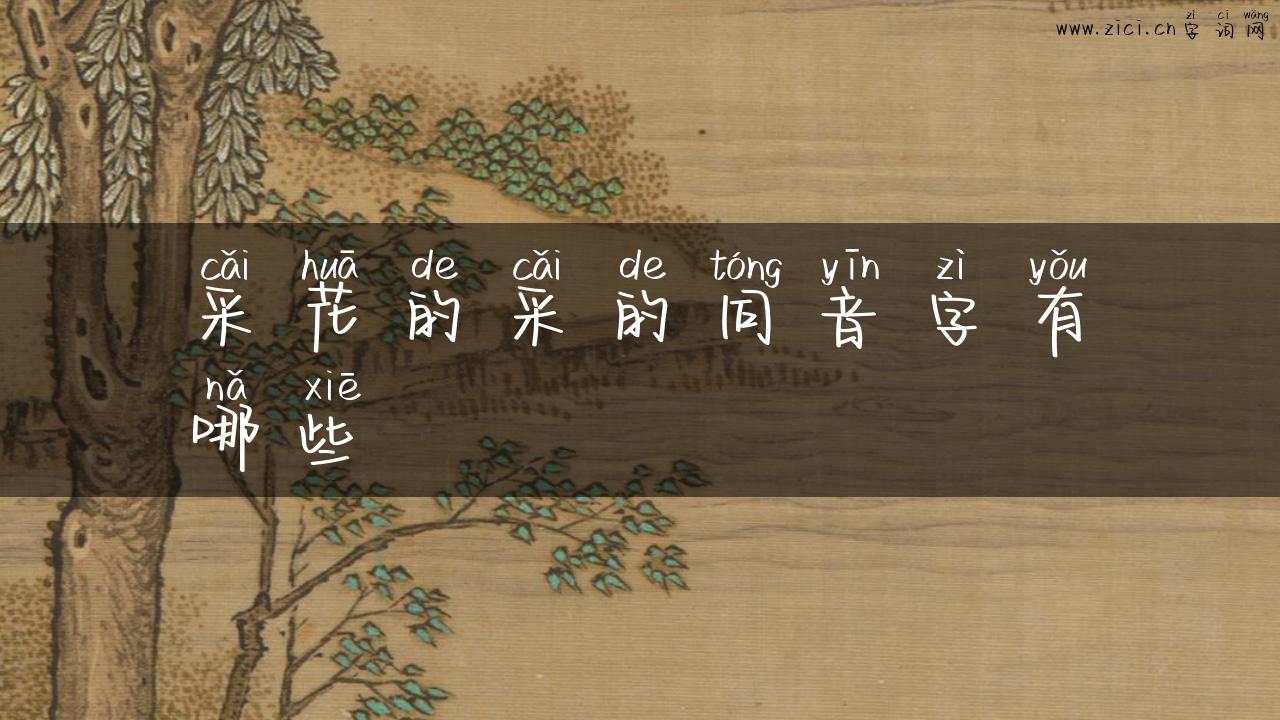 采花的采的同音字有哪些