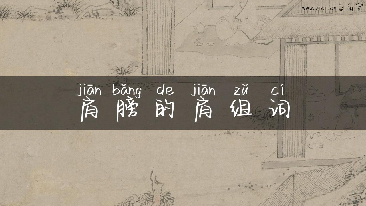 肩膀的肩组词