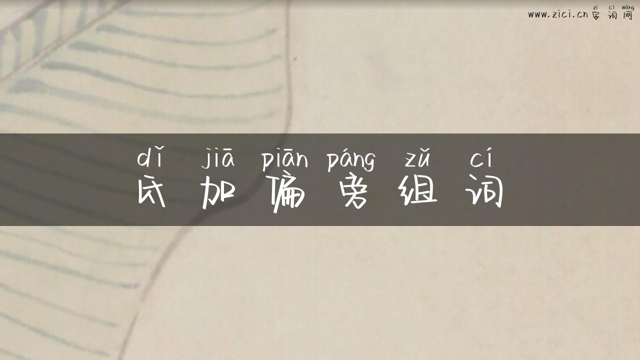 氐加偏旁组词